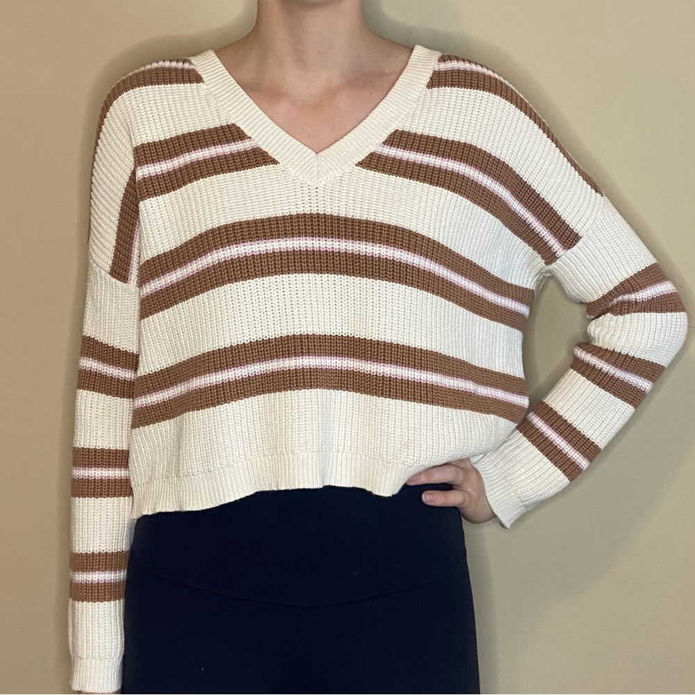 Stripped long sleeve sweater